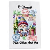 Feestelijke kerstzak met vakantie medium cadeauzakje (Voorkant)