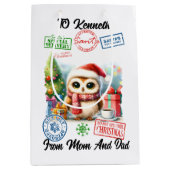 Feestelijke kerstzak met vakantie medium cadeauzakje (Voorkant)