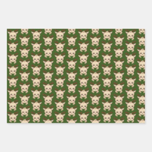 feestelijke kerstzeugen inpakpapier vel (Voorkant 3)