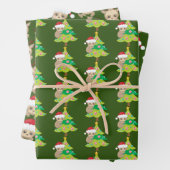 feestelijke kerstzeugen inpakpapier vel (In situ)