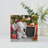 Feestelijke kerstzwangerschapsaankondiging kaart (Staand voorkant)