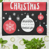 Feestelijke keukenhanddoek | "vrolijk kerstfeest" (Gevouwen)