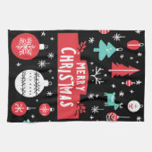 Feestelijke keukenhanddoek | "vrolijk kerstfeest" (Horizontaal)