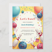 Feestelijke Kinder Bowling thema verjaardagsfeestj Kaart (Voorkant)