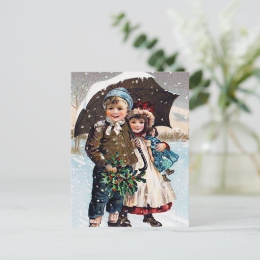 feestelijke kinder kerstfeestdag briefkaart (Staand voorkant)