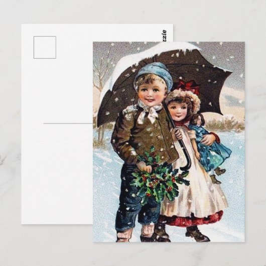 feestelijke kinder kerstfeestdag briefkaart (Voorkant / Achterkant)