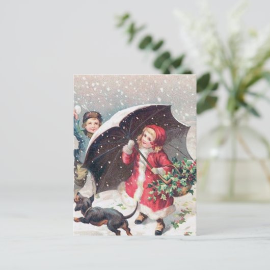 feestelijke kinder kerstfeestdag briefkaart (Staand voorkant)