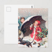 feestelijke kinder kerstfeestdag briefkaart (Voorkant / Achterkant)