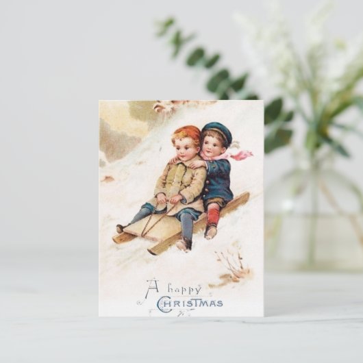 feestelijke kinder kerstfeestdag briefkaart (Staand voorkant)