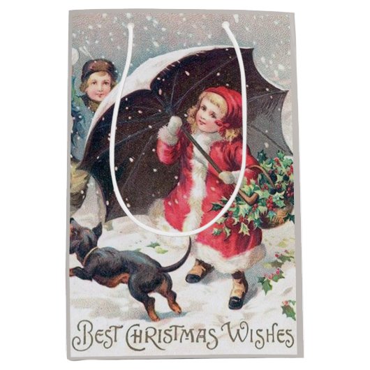 feestelijke kinder kerstfeestdag medium cadeauzakje (Voorkant)