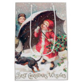 feestelijke kinder kerstfeestdag medium cadeauzakje (Achterkant)