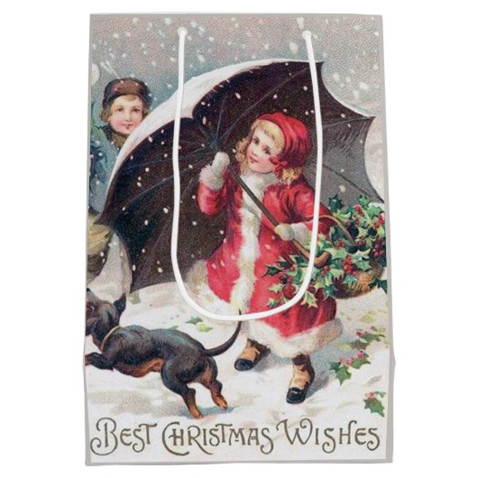 feestelijke kinder kerstfeestdag medium cadeauzakje (Achterkant)