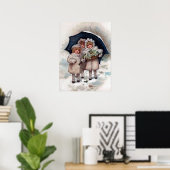 feestelijke kinder kerstfeestdag poster (Thuiskantoor)