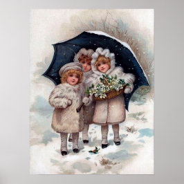 feestelijke kinder kerstfeestdag poster