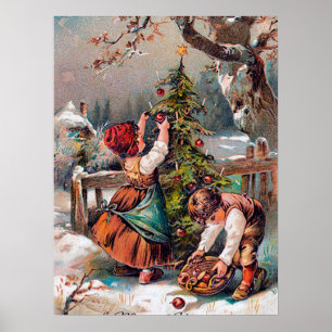 feestelijke kinder kerstfeestdag poster