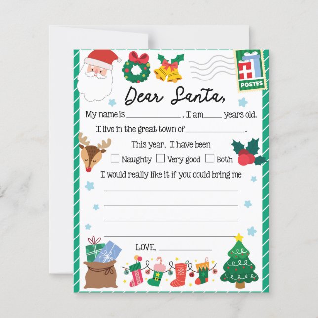Feestelijke kinder lieve kerstbrief (Voorkant)