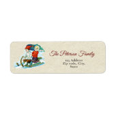 Feestelijke  Kinder winterslee Etiket (Voorkant)