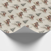 Feestelijke Kinderen wintersleeën Cadeaupapier (Hoek)
