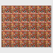 Feestelijke Kitten Kerst Inpakpapier (Vlak)