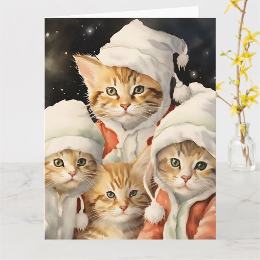 Feestelijke Kittens Kaart (Gele Bloem)