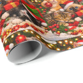 Feestelijke Kittens Kerst Inpakpapier (Rol Hoek)