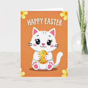 Feestelijke Kitty Happy Paaskaart Kaart