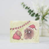 Feestelijke Kiwi Bird Santa Feestdagenkaart (Staand voorkant)