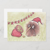 Feestelijke Kiwi Bird Santa Feestdagenkaart (Voorkant / Achterkant)