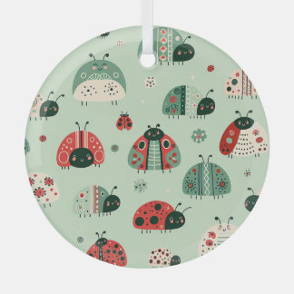Feestelijke kleine beestjes glas ornament
