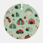 Feestelijke kleine beestjes glas ornament (Achterkant)