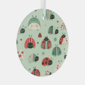 Feestelijke kleine beestjes glas ornament (Voorkant Rechts)