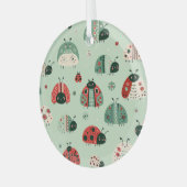 Feestelijke kleine beestjes glas ornament (Voorkant links)