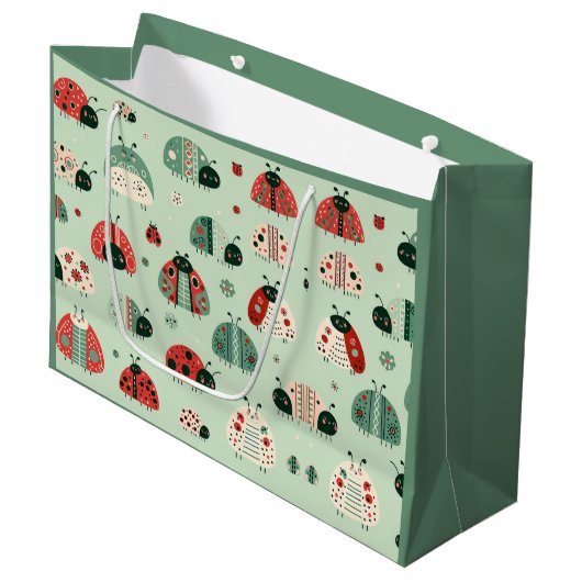 Feestelijke kleine beestjes groot cadeauzakje (Voorkant Gekanteld)