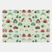 Feestelijke kleine beestjes inpakpapier vel (Voorkant 3)