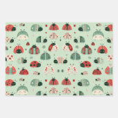 Feestelijke kleine beestjes inpakpapier vel (Voorkant 2)