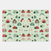 Feestelijke kleine beestjes inpakpapier vel (Voorkant)