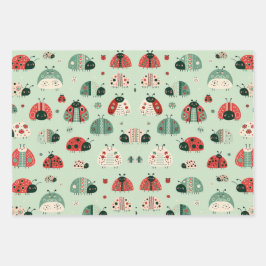 Feestelijke kleine beestjes inpakpapier vel