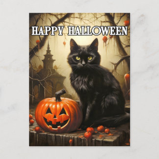 Feestelijke Kleine Zwarte Kitty Kat Briefkaart