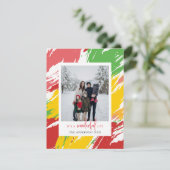 Feestelijke kleur spetters Foto Kerstmis Feestdagenkaart (Staand voorkant)