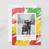 Feestelijke kleur spetters Foto Kerstmis Feestdagenkaart (Voorkant)