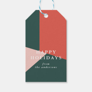feestelijke kleuren blokkeren kerstcadeautags cadeaulabel