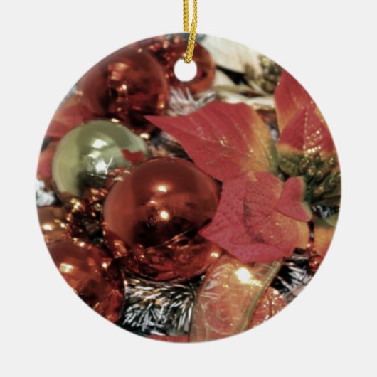 Feestelijke kleurenkunst keramisch ornament (Voorkant)