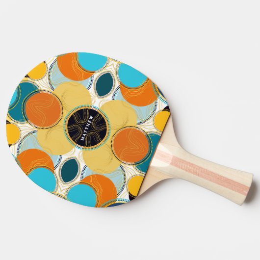 Feestelijke Kleurrijke Abstracte Patroon Personali Tafeltennisbatje (Zijkant)