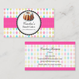 Feestelijke kleurrijke Bundt Cake Visitekaartje
