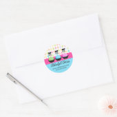 Feestelijke Kleurrijke Cake Poppen Bakkerij Box Se Ronde Sticker (Envelop)