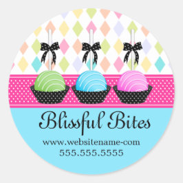 Feestelijke Kleurrijke Cake Poppen Bakkerij Box Se Ronde Sticker