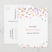 Feestelijke Kleurrijke Confetti Bewaar het Date Br Aankondigingskaart (Voorkant / Achterkant)