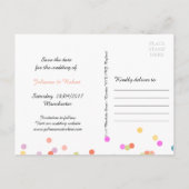 Feestelijke Kleurrijke Confetti Bewaar het Date Br Aankondigingskaart (Achterkant)