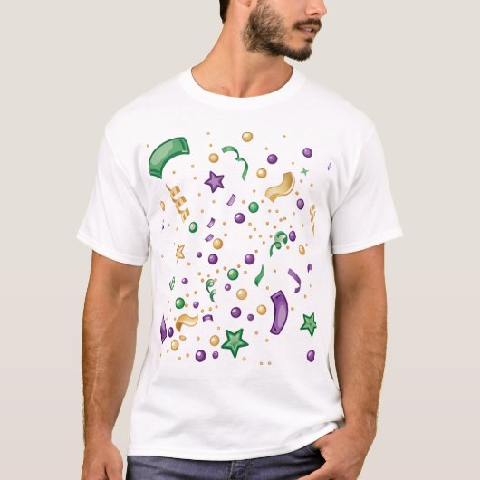Feestelijke Kleurrijke Confetti Elementen T-shirt (Voorkant)