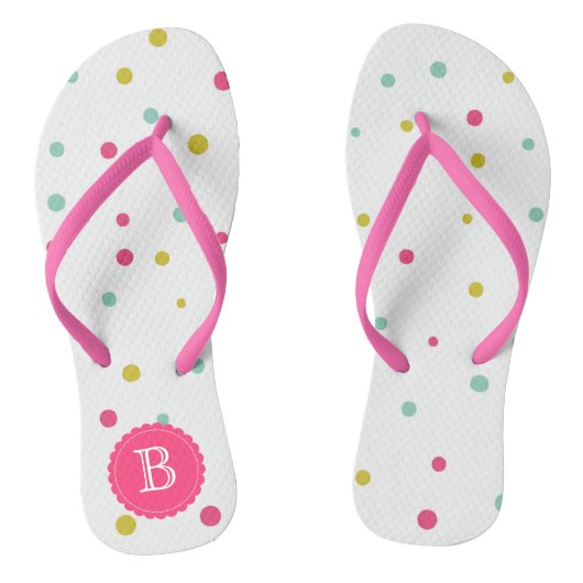 Feestelijke kleurrijke Confetti Stippen Patroon Mo Teenslippers (Voetbed)